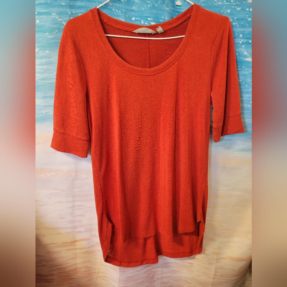 Athleta Athletic Ladies Rust Color Tshirt Size Small